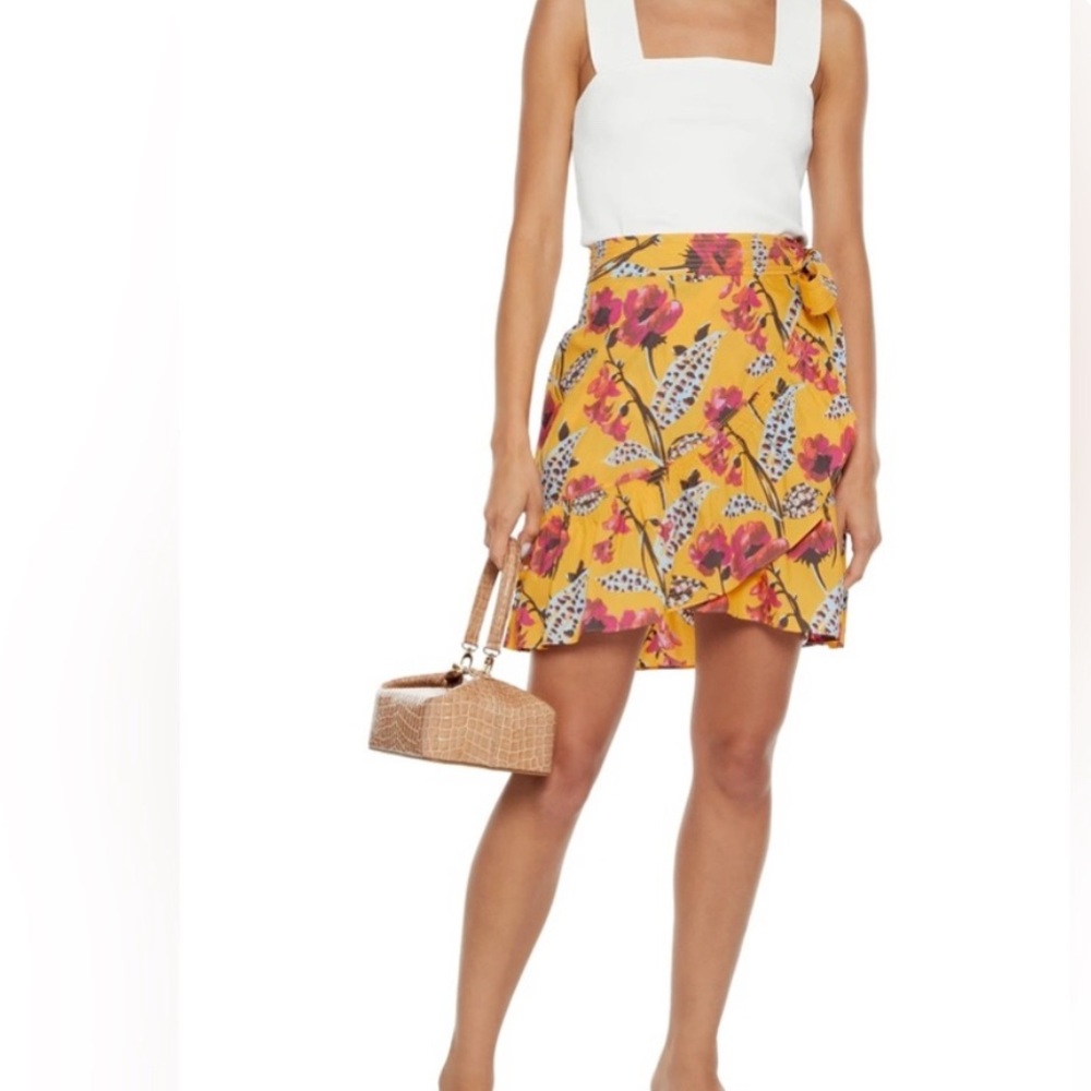 A.L.C. Yellow Floral Mini Skirt